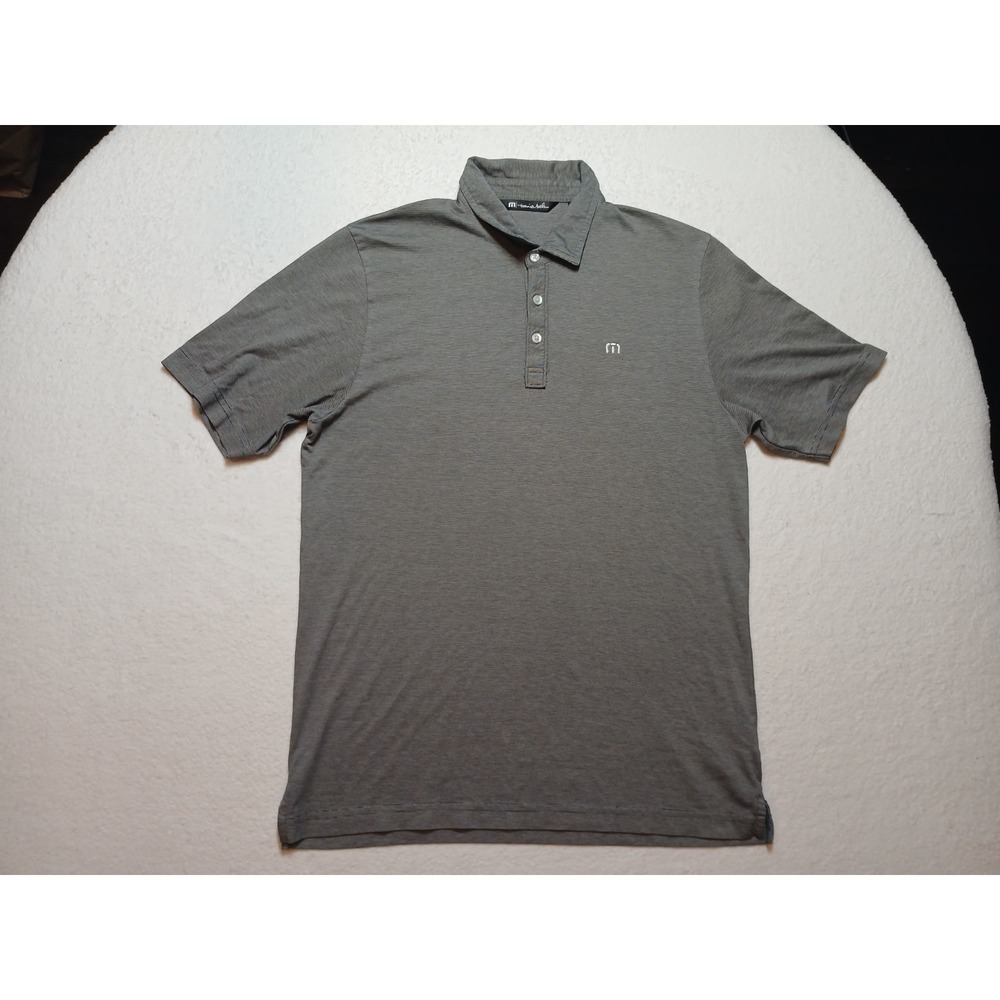 Travis Mathew Polo Shirt Men Size Medium Gray Short Sleeve Golf Athletic